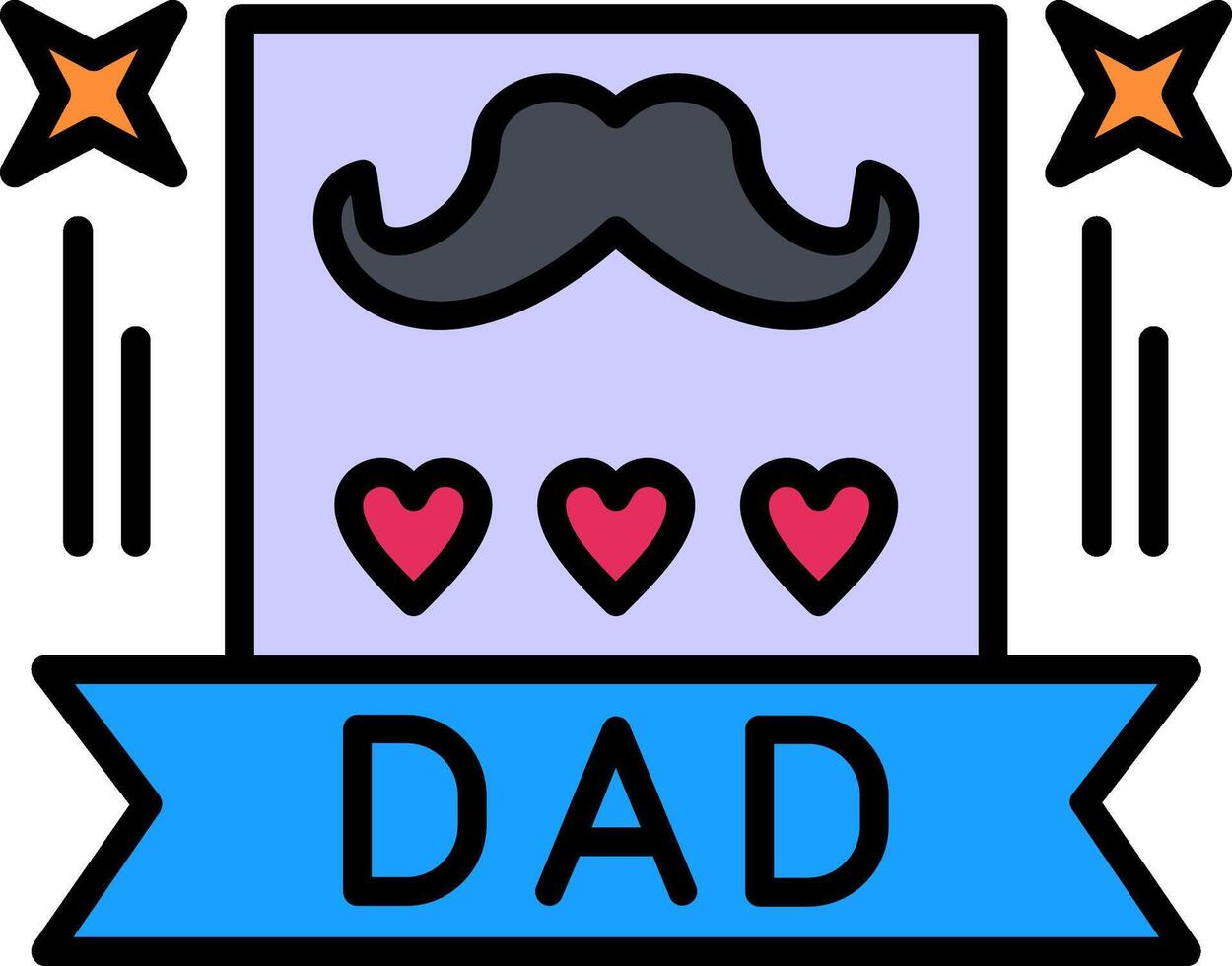 Best Dad Line Filled Icon vector