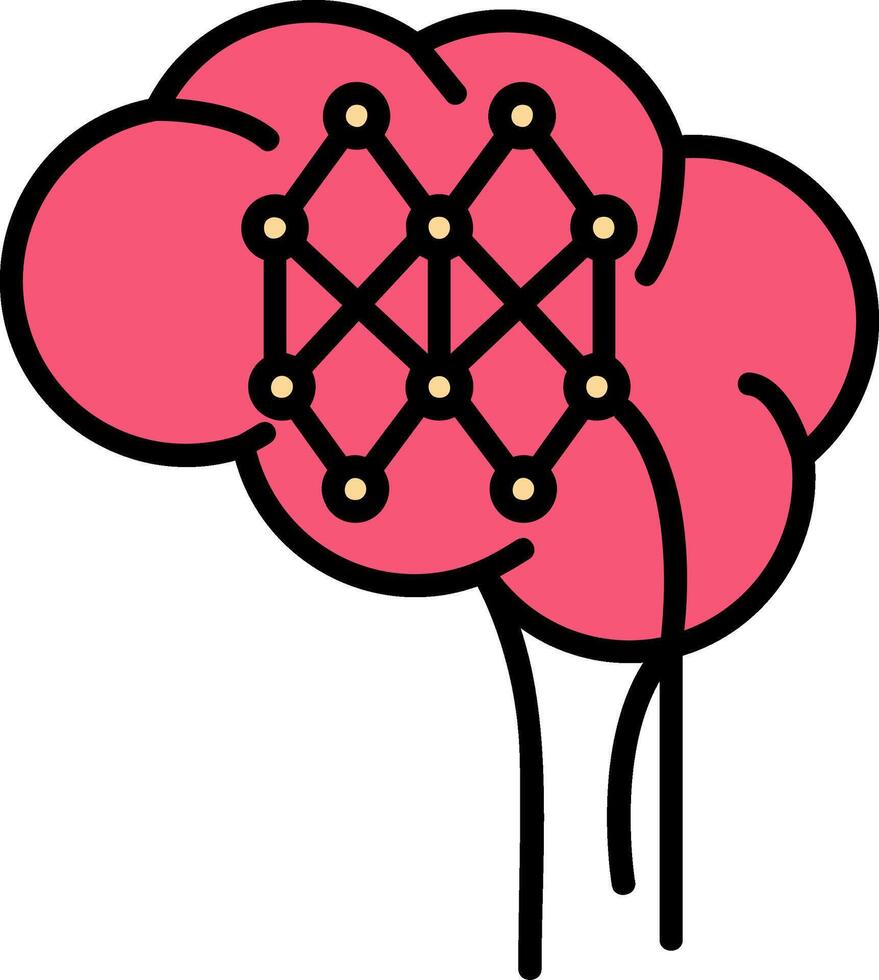 Neural Circuit Line Filled Icon vector