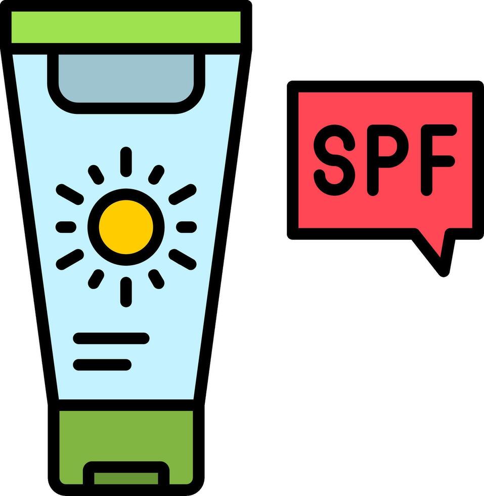 Sun Lotion Line Filled Icon vector