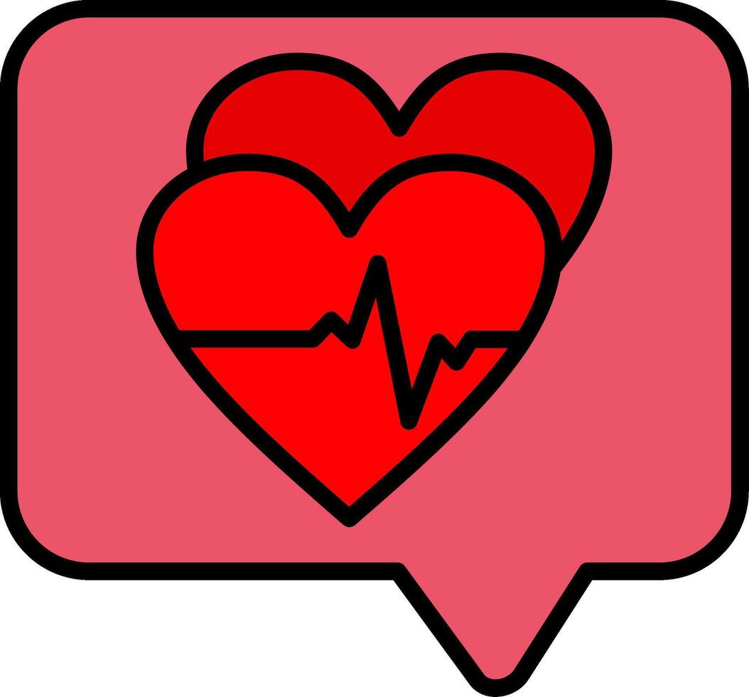 Heart Line Filled Icon vector