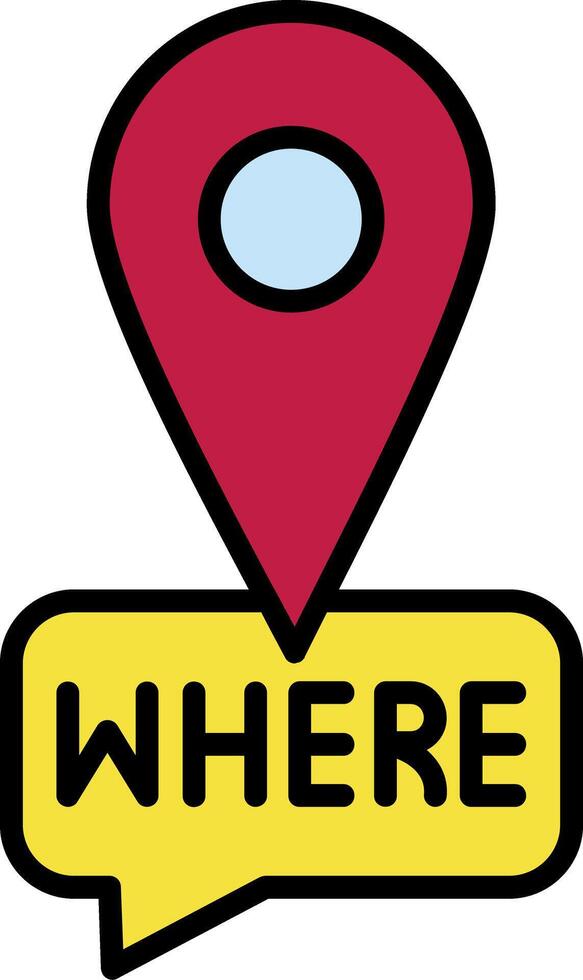 Where Line Filled Icon vector