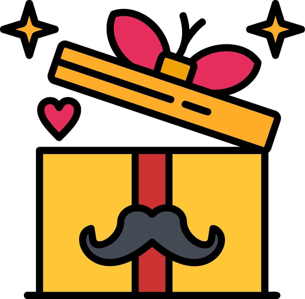 Gift Line Filled Icon vector