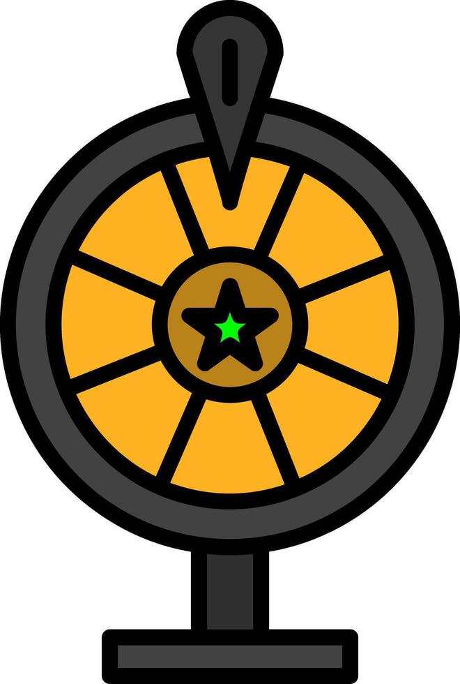 Wheel Of Fortune Line Filled Icon vector
