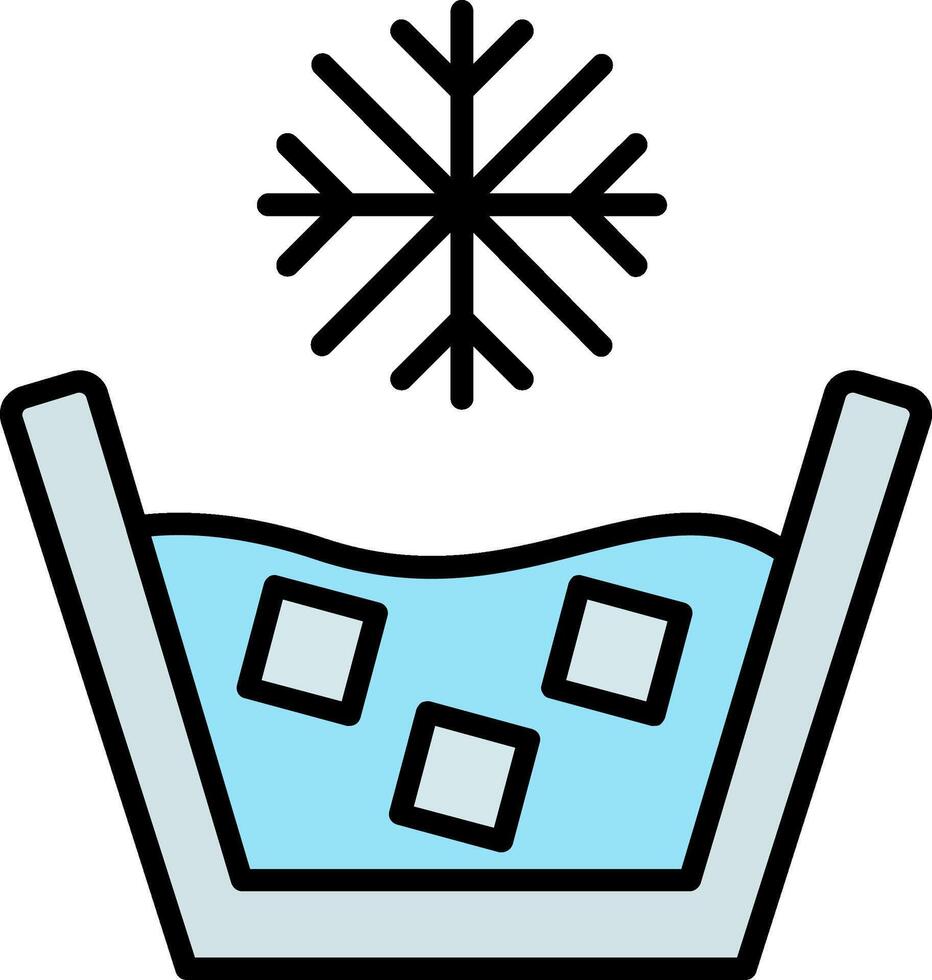 Cold Water Line Filled Icon vector