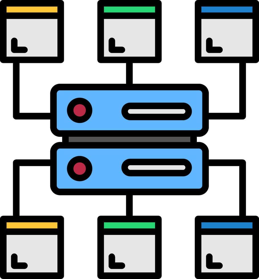 Network Line Filled Icon vector