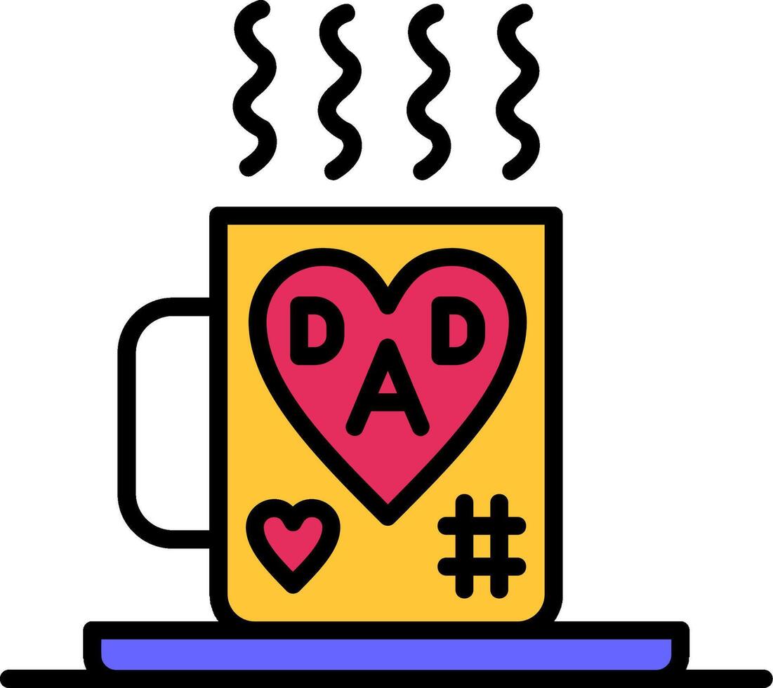 Cup Line Filled Icon vector