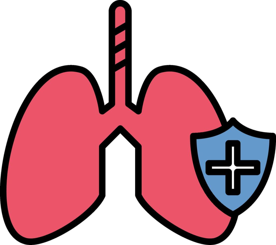 Lungs Line Filled Icon vector