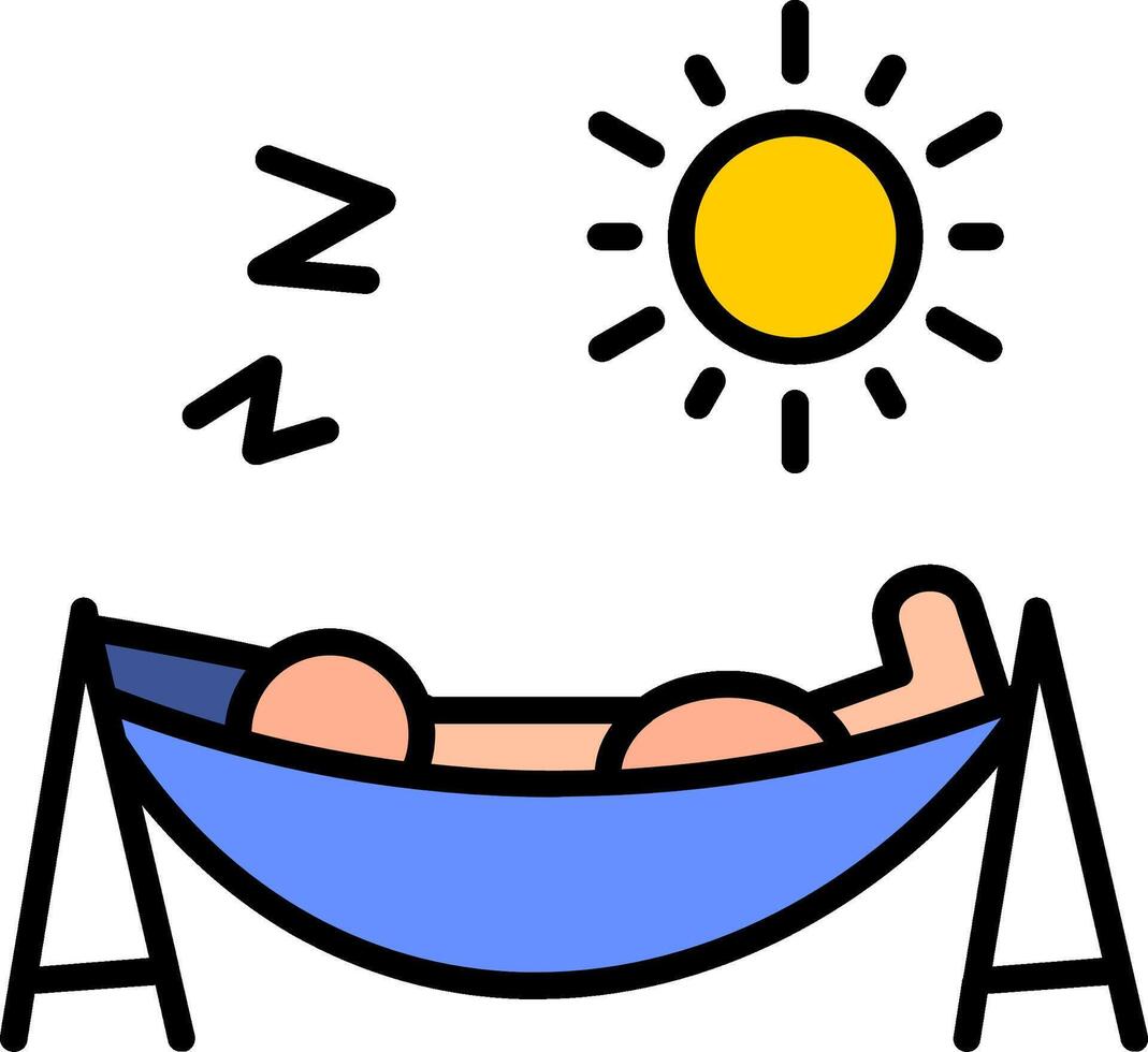 Tanning Line Filled Icon vector