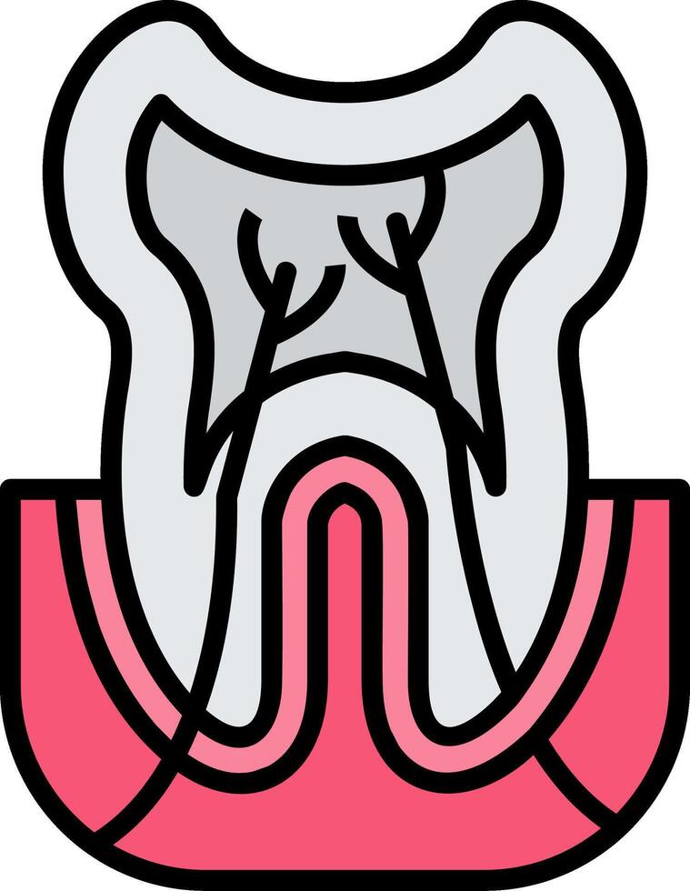 Tooth Line Filled Icon vector