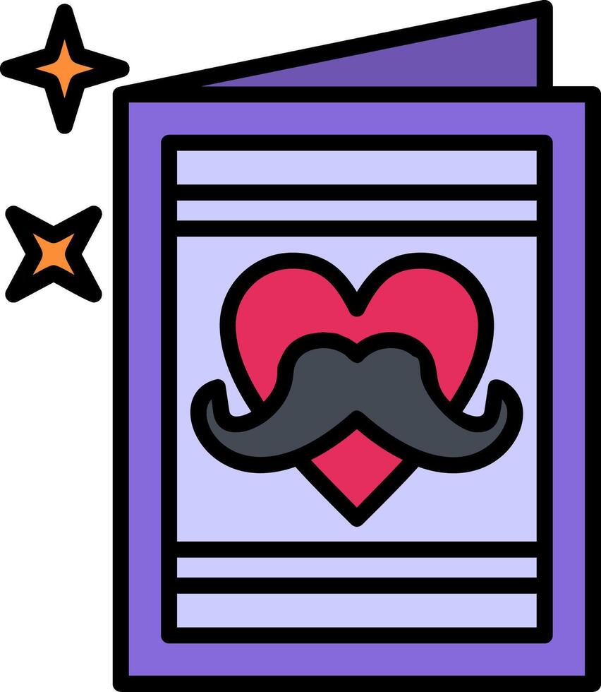 Greeting Card Line Filled Icon vector