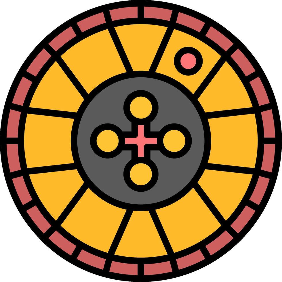 Roulette Line Filled Icon vector