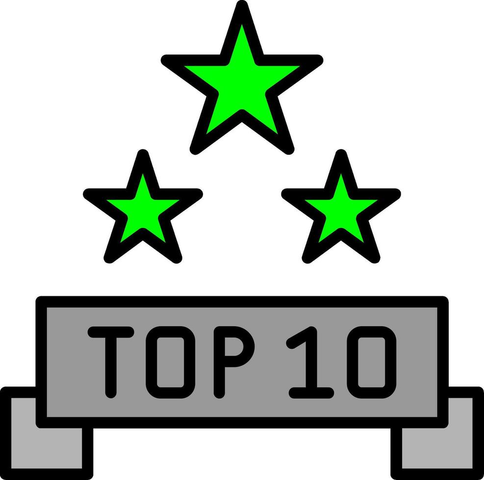 Top 10 Line Filled Icon vector