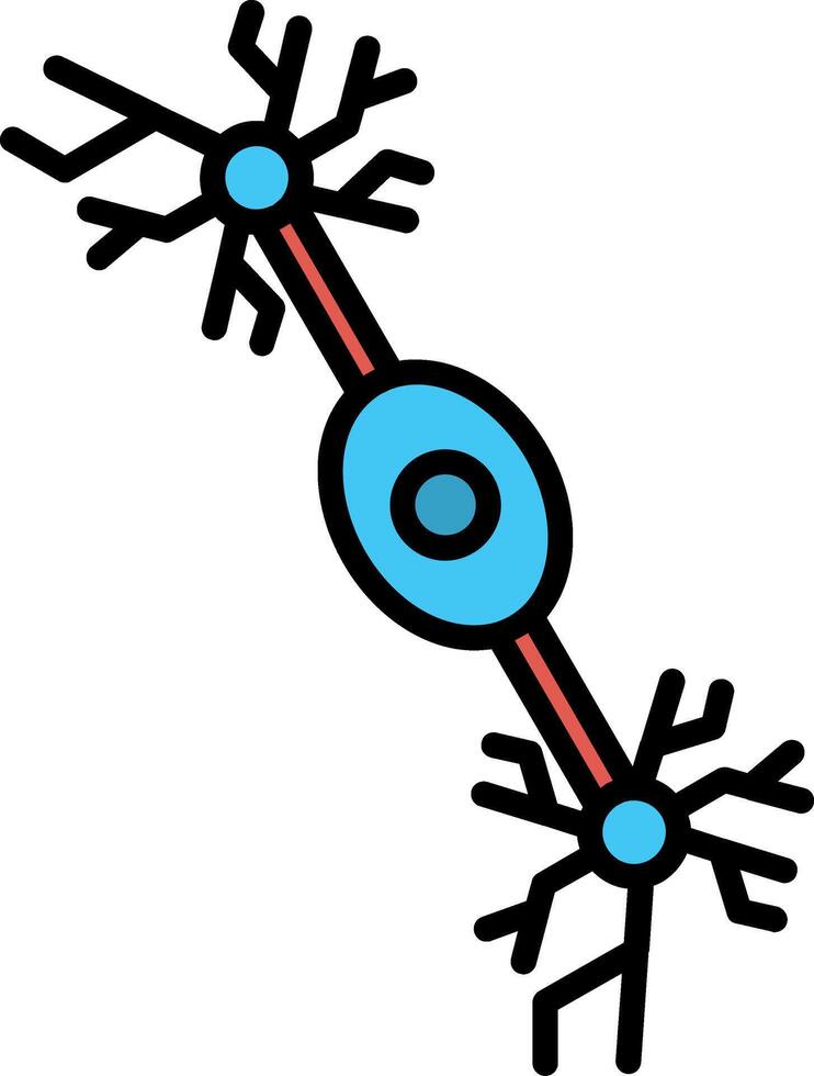 Multipolar Neuron Line Filled Icon vector