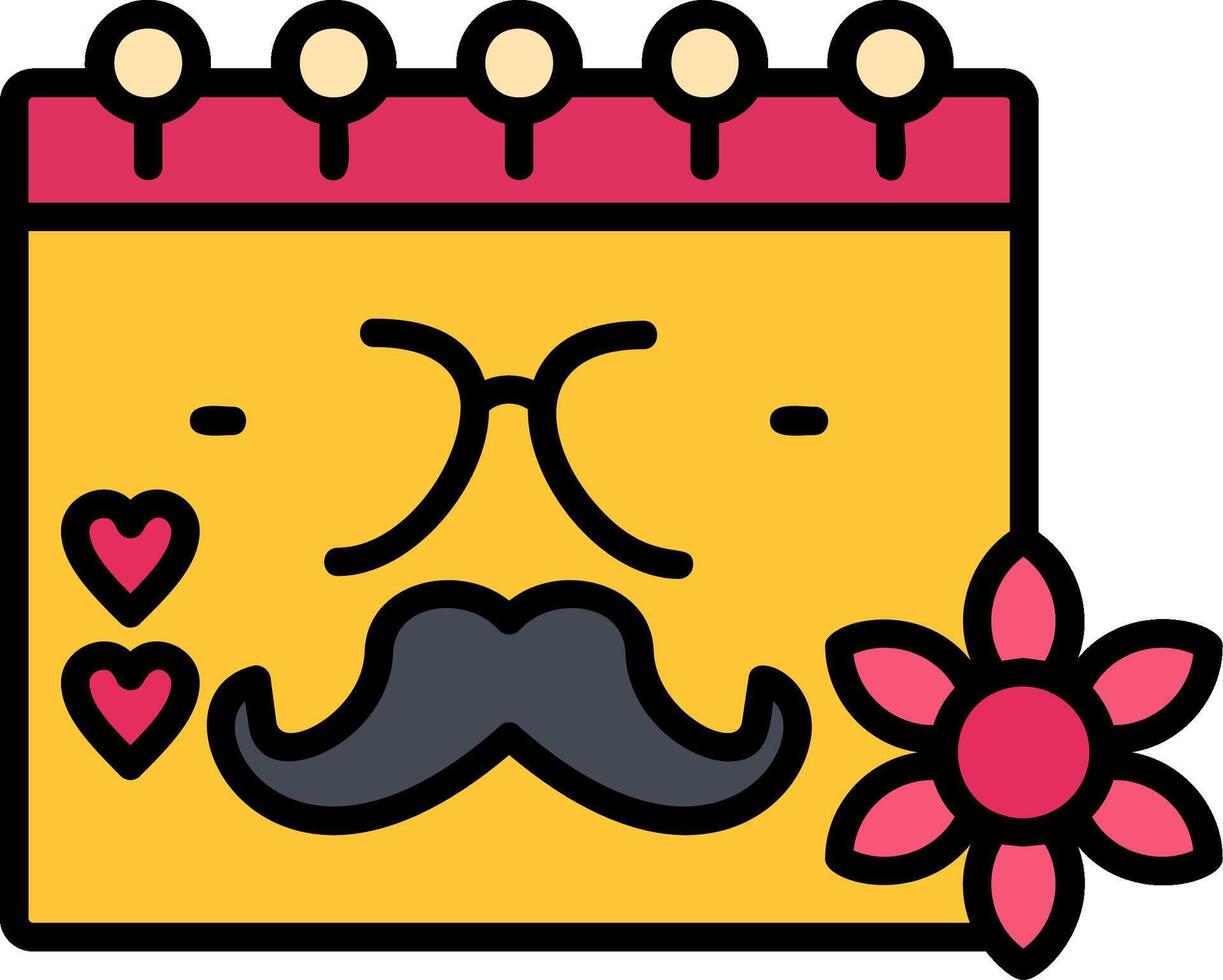 Calendar Line Filled Icon vector