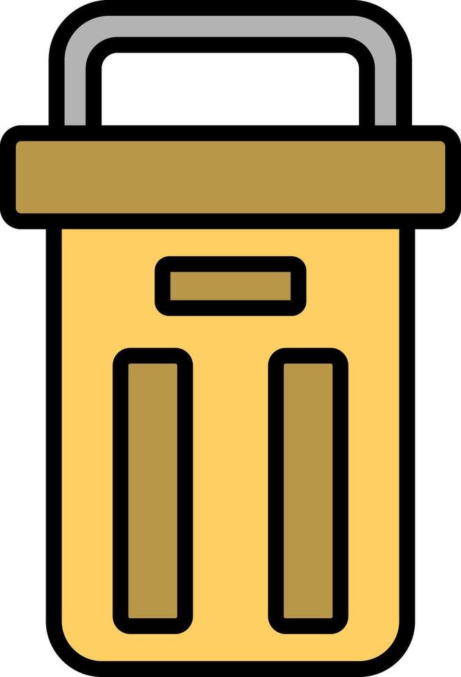 Trash Can Line Filled Icon vector