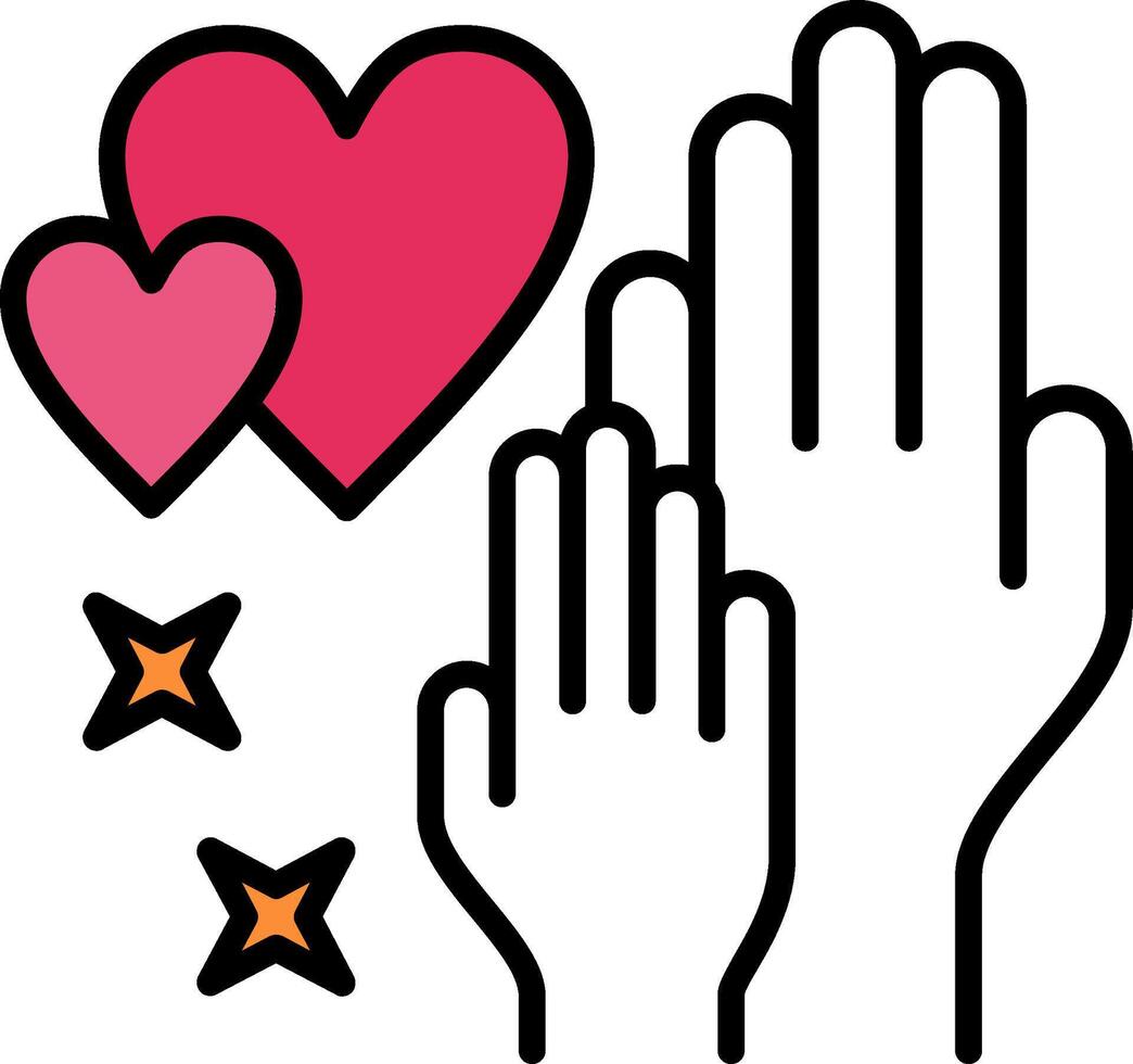 Hands Line Filled Icon vector