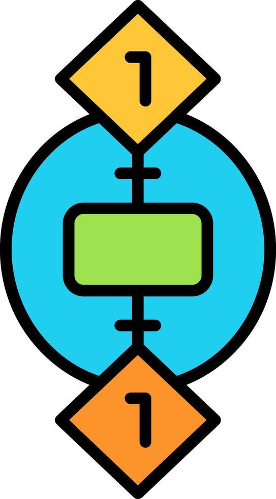 One To One Line Filled Icon vector