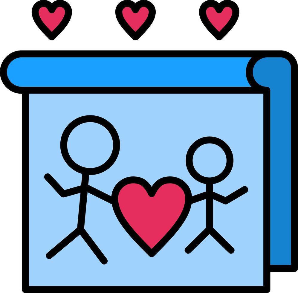 Draw Line Filled Icon vector