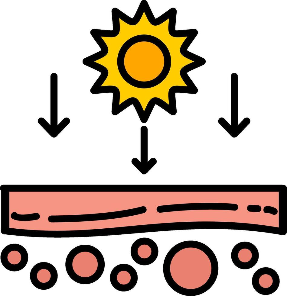 Sun Line Filled Icon vector