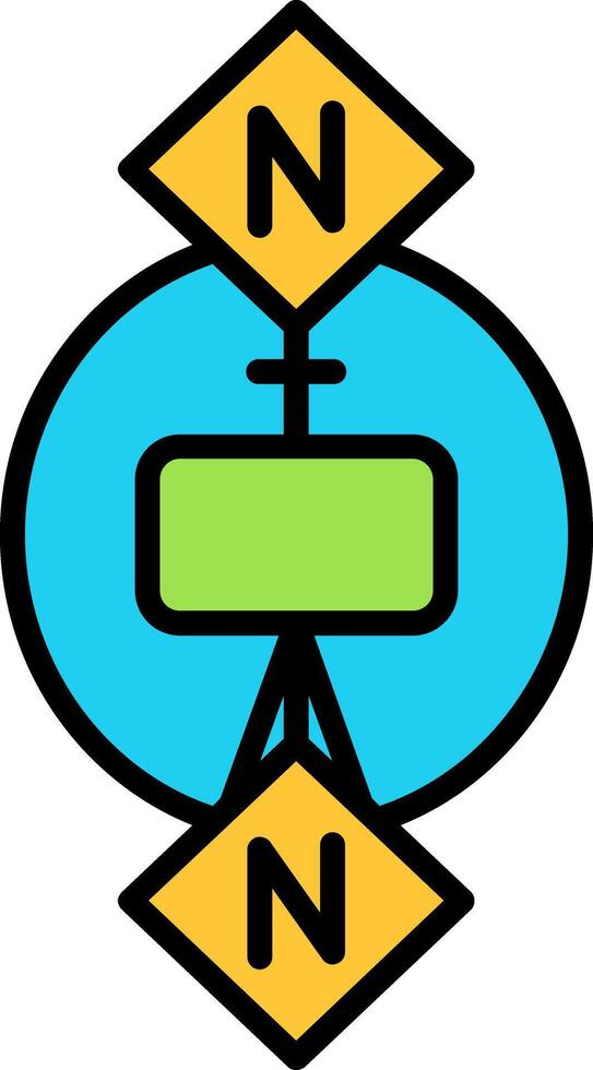 One To Many Line Filled Icon vector