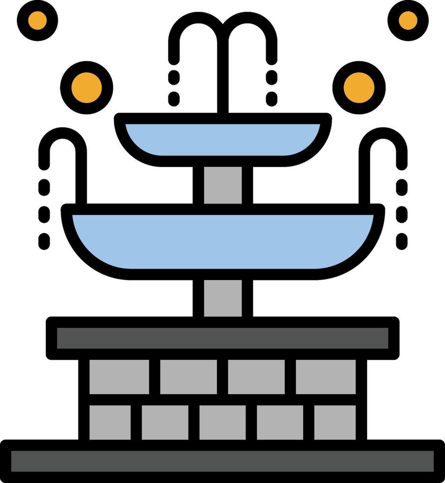 Fountain Line Filled Icon vector