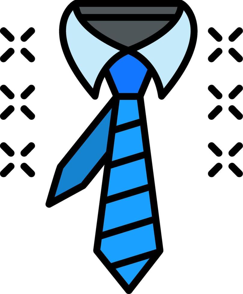 Tie Line Filled Icon vector