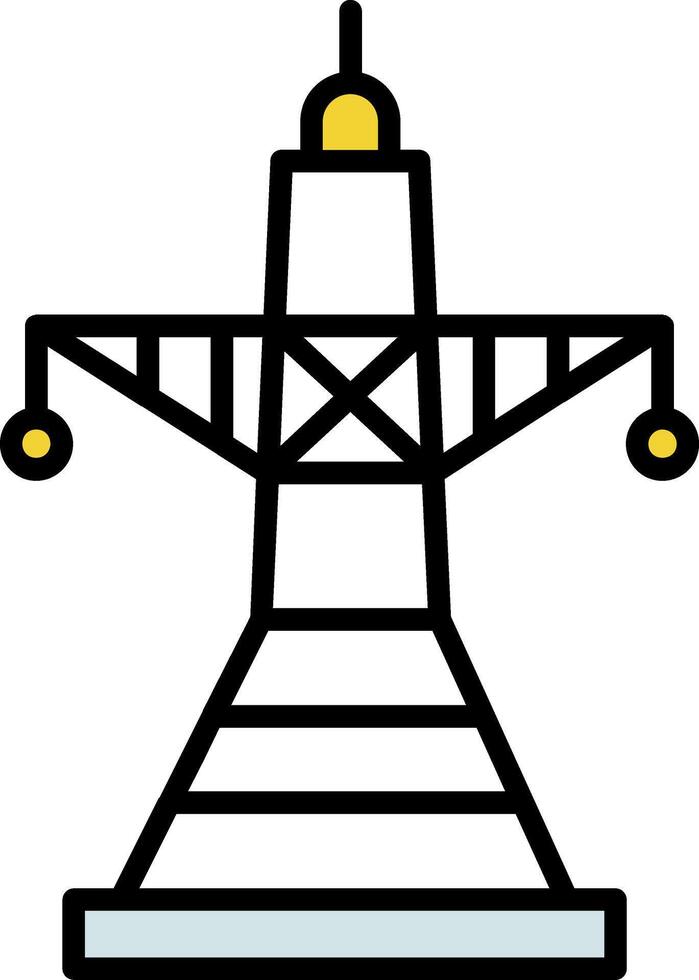 Electric Power Line Filled Icon vector