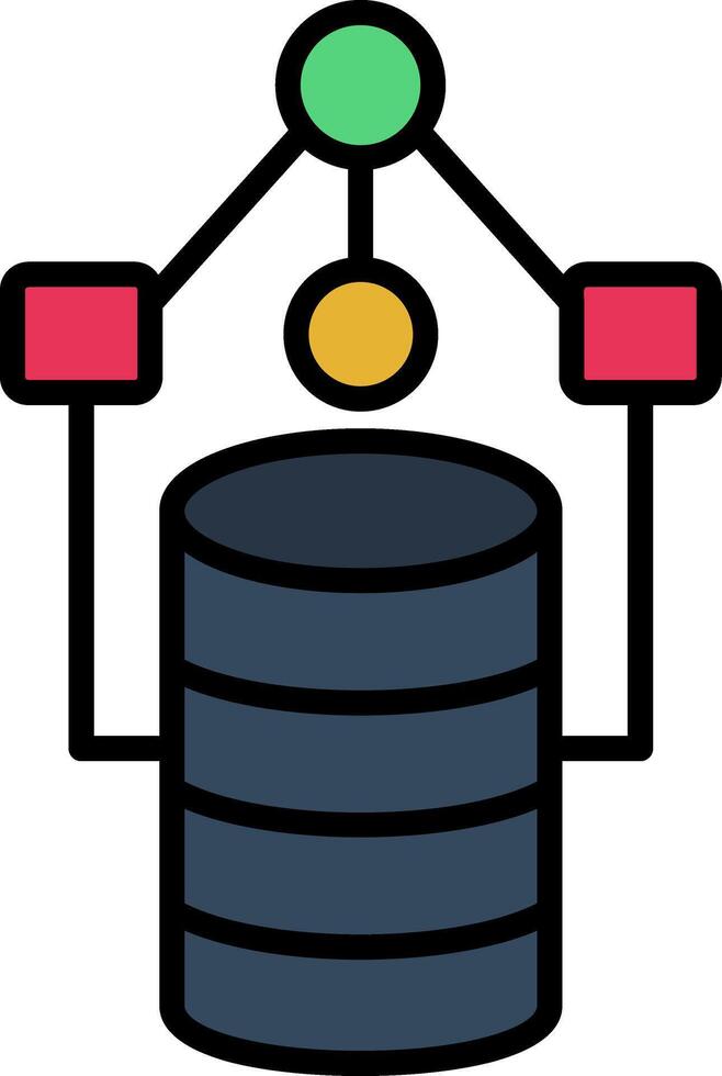Data Model Line Filled Icon vector