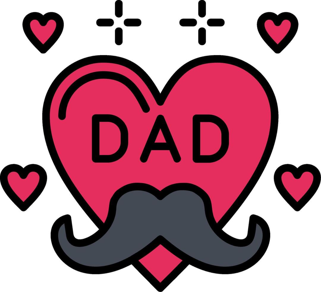 Heart Line Filled Icon vector