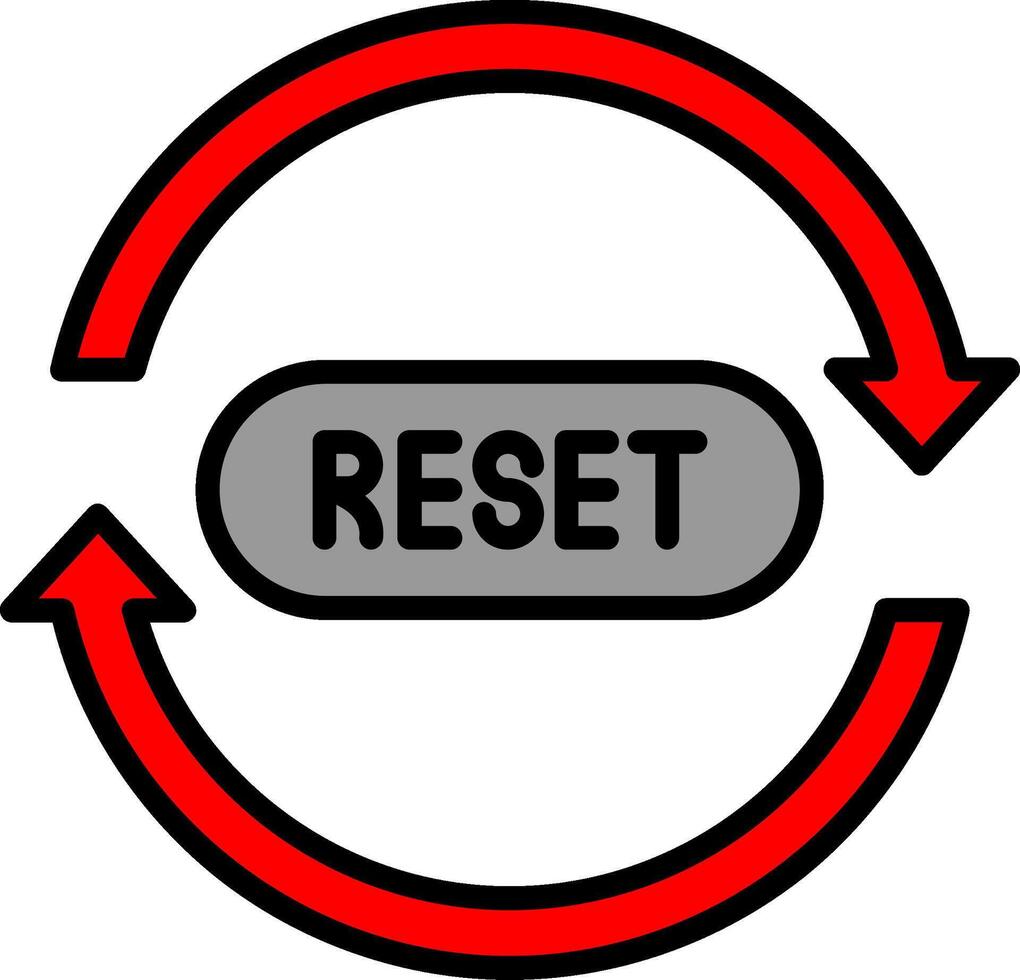 Reset Line Filled Icon vector
