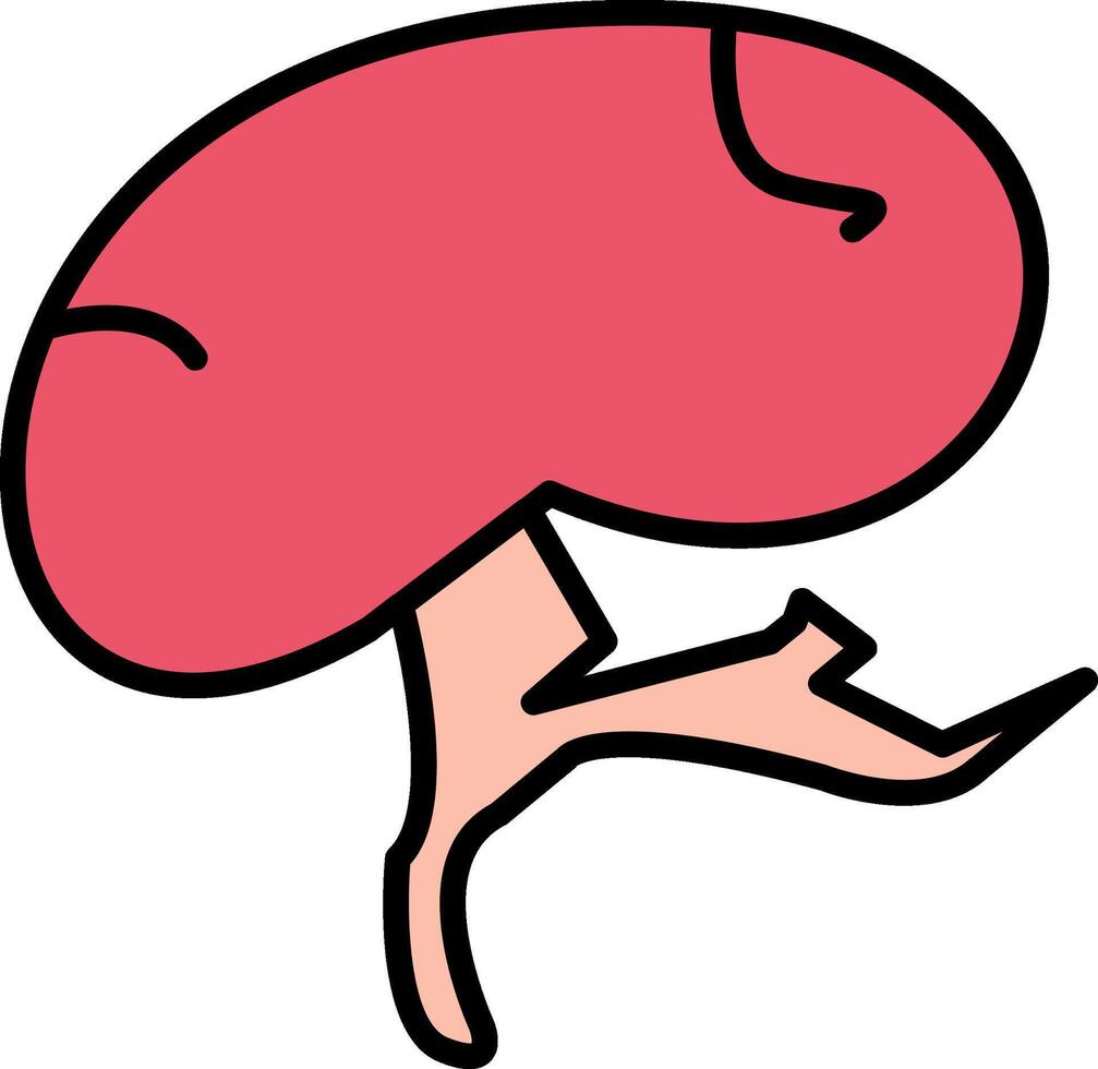 Spleen Line Filled Icon vector