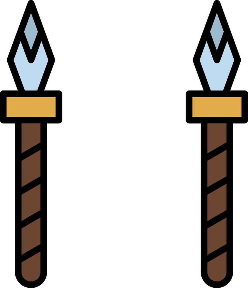 Lance Line Filled Icon vector