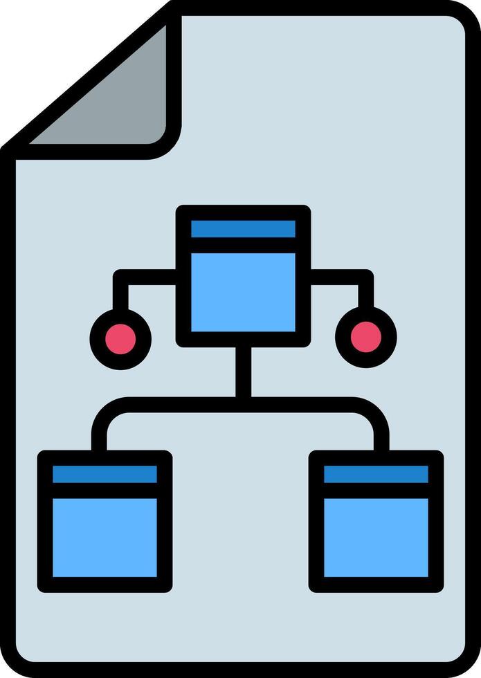 Data Model Line Filled Icon vector