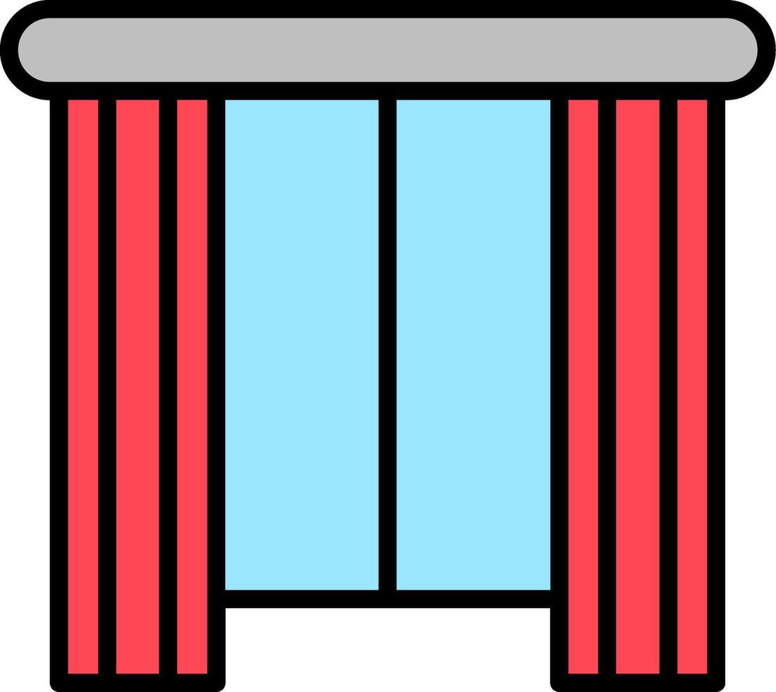 Curtain Line Filled Icon vector