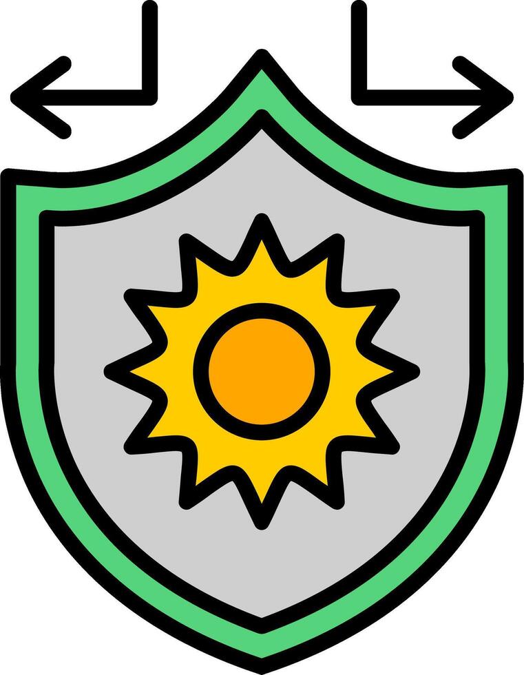 Sun Protection Line Filled Icon vector