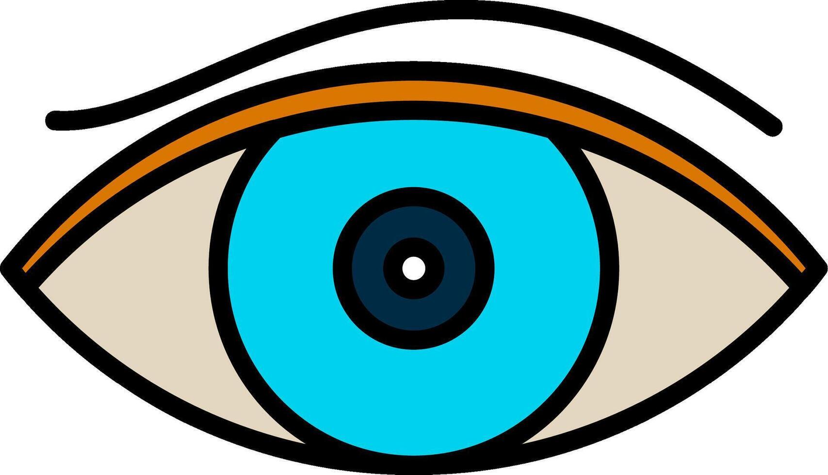 Eye Line Filled Icon vector