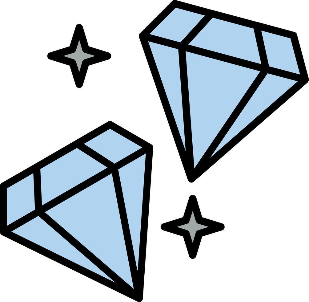 Diamond Line Filled Icon vector
