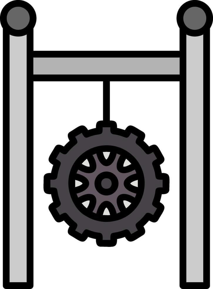 Tire Line Filled Icon vector