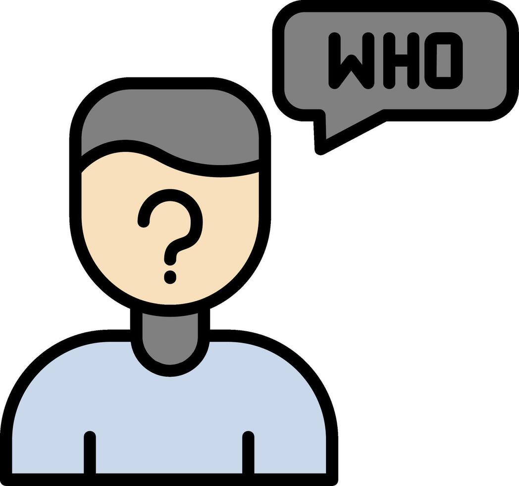 Who Line Filled Icon vector