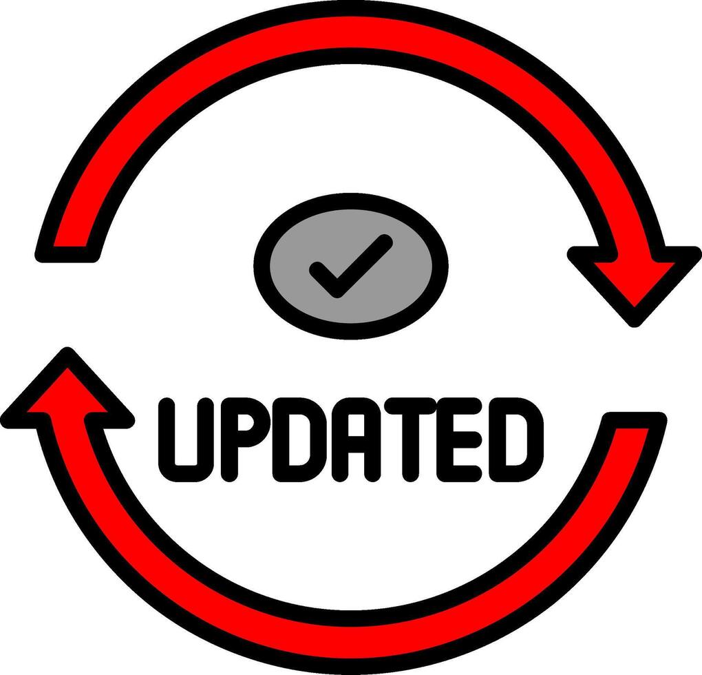 Updated Line Filled Icon vector