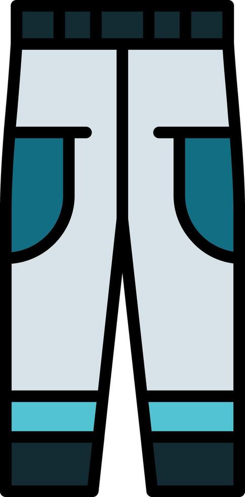 Long Pants Line Filled Icon vector