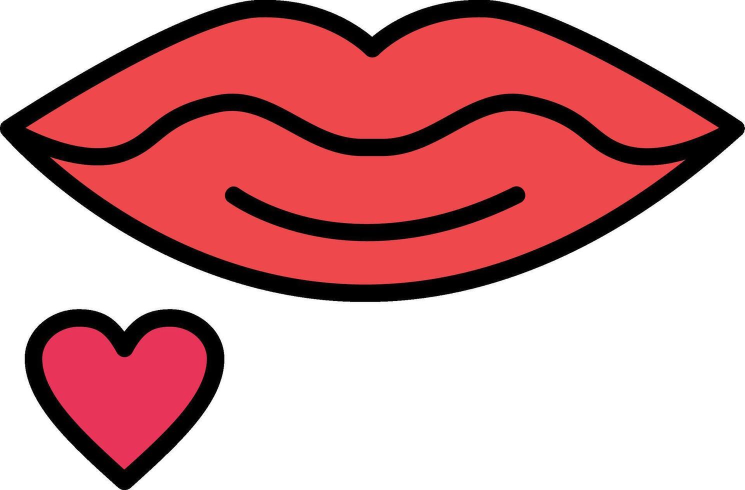 Lips Line Filled Icon vector