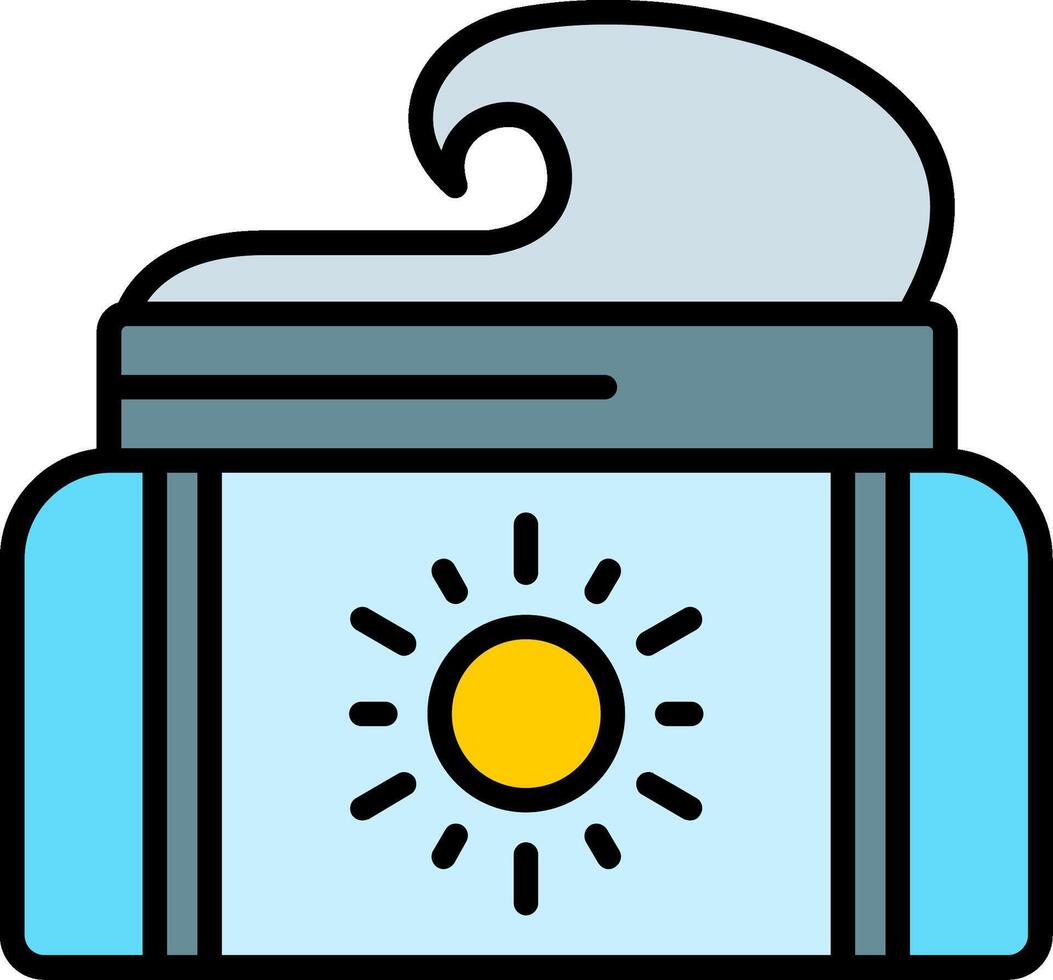 Cream Line Filled Icon vector