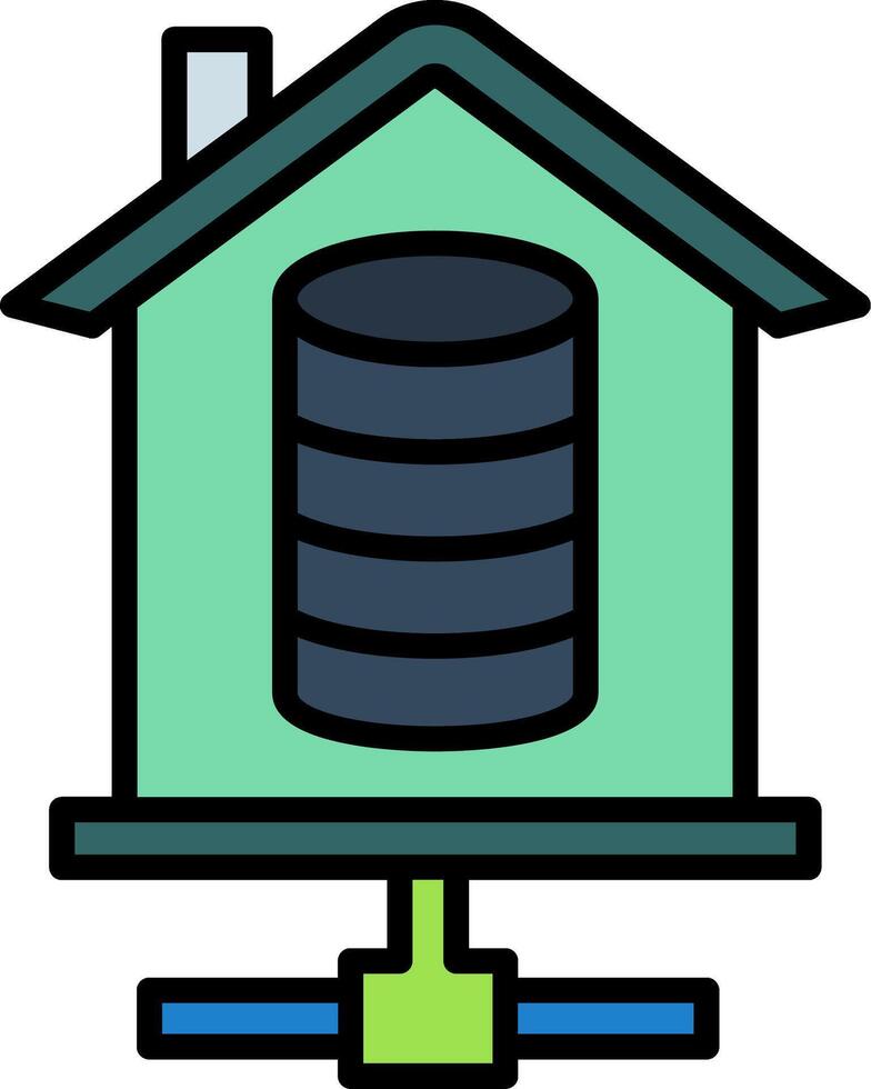 Database Line Filled Icon vector