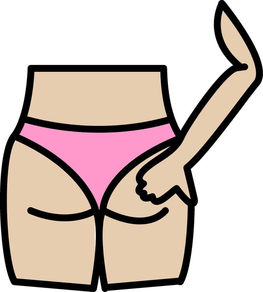 Buttocks Line Filled Icon vector