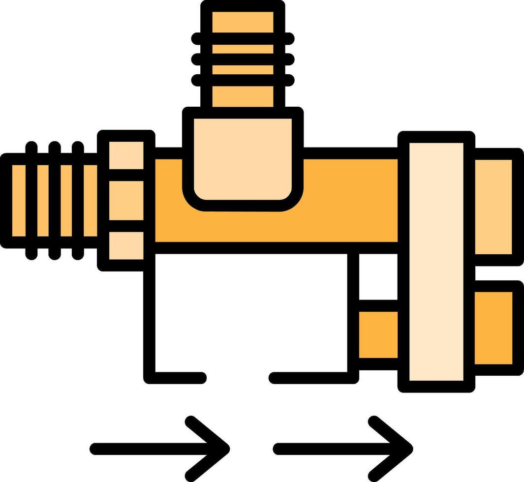 flow Line Filled Icon vector