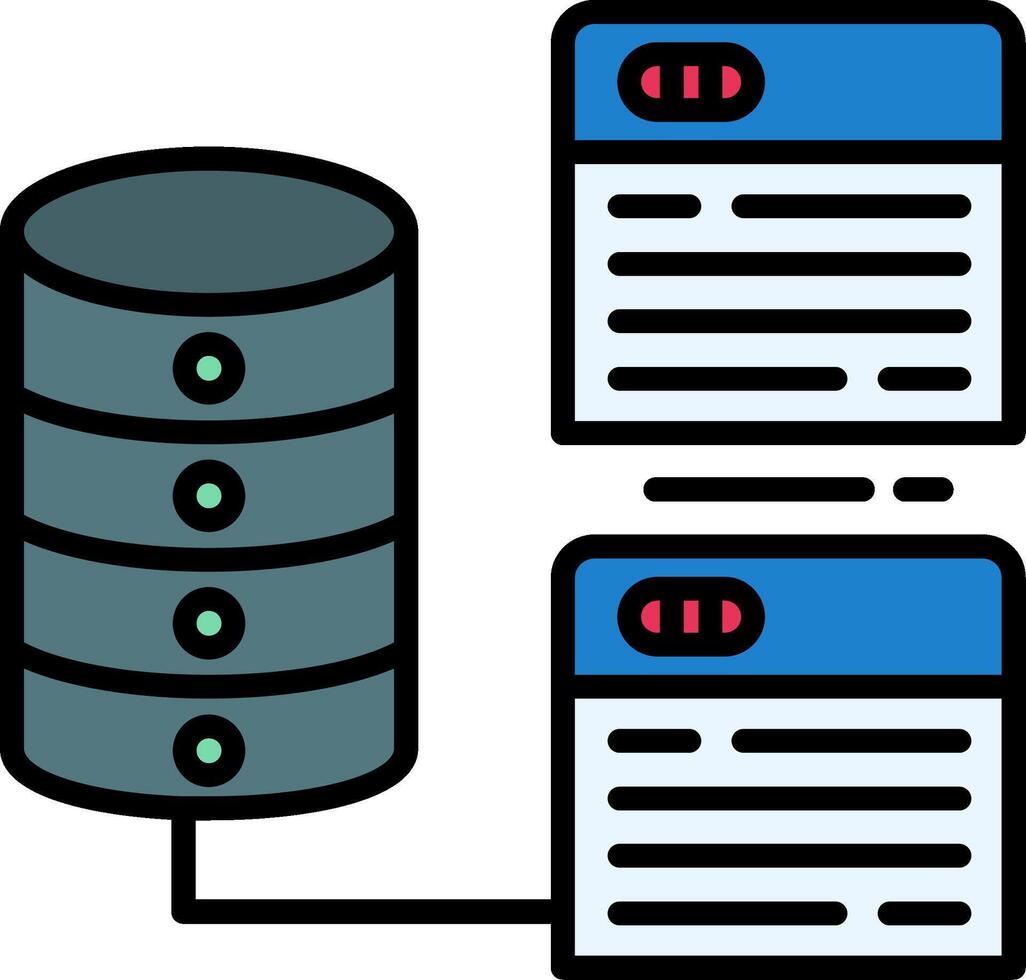 Relational Line Filled Icon vector