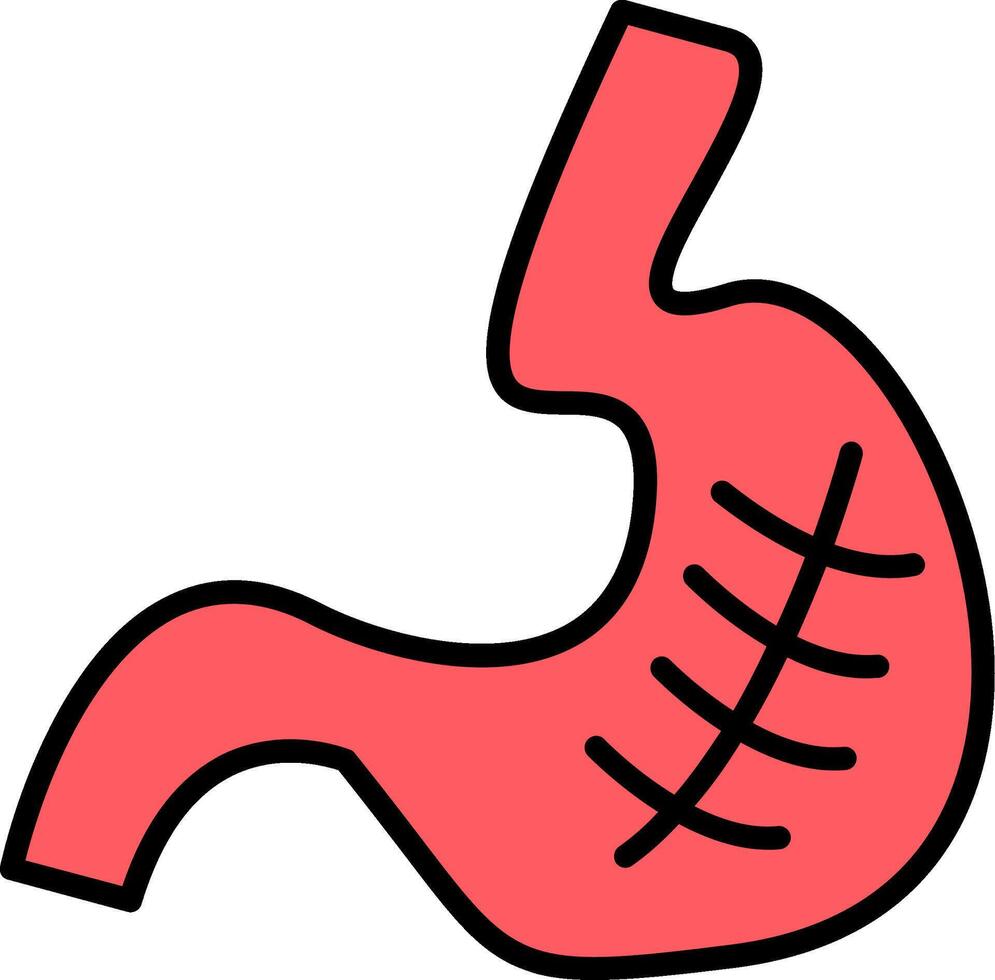 Stomach Line Filled Icon vector