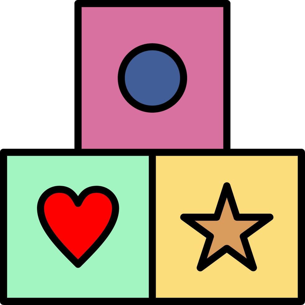 Cubes Line Filled Icon vector