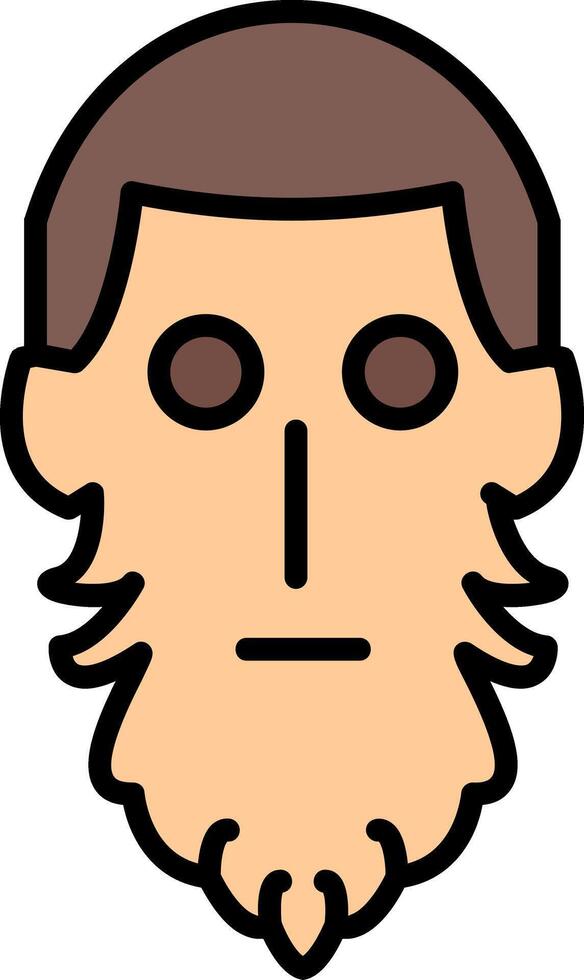 Beard Line Filled Icon vector